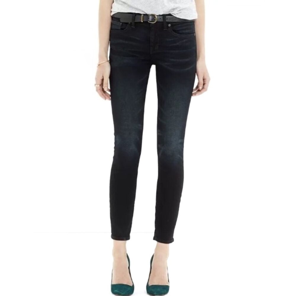 Madewell Black Skinny Skinny Crop Jeans in Tempest Wash, 28